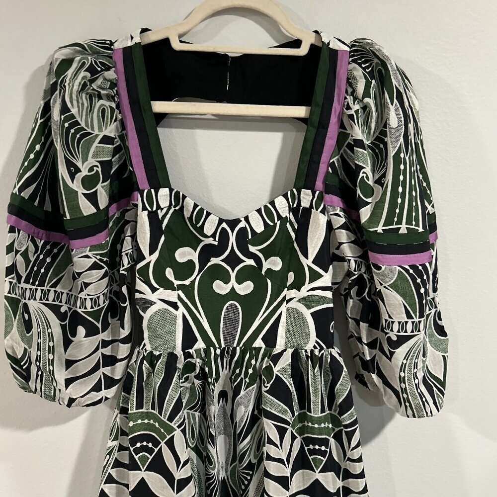 Farm Rio black lace nature short sleeve maxi dress Size  S in lace Nature Black - Picture 7 of 9